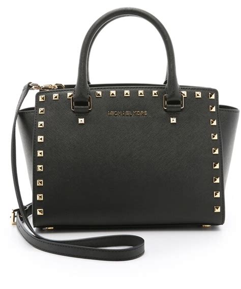 michael kors selma stud medium top zip